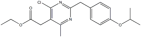 6-Chloro-2-(4-isopropoxybenzyl)-4-methyl-5-pyrimidineacetic acid ethyl ester 结构式