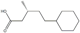 [R,(+)]-5-Cyclohexyl-3-methylvaleric acid 结构式