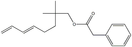 Phenylacetic acid 2,2-dimethyl-5,7-octadienyl ester 结构式