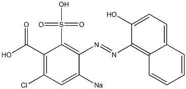 6-Chloro-3-(2-hydroxy-1-naphtylazo)-4-sodiosulfobenzoic acid 结构式