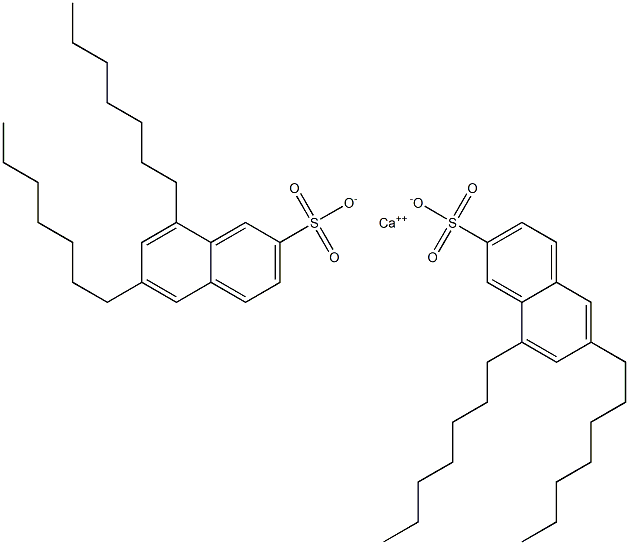 Bis(6,8-diheptyl-2-naphthalenesulfonic acid)calcium salt 结构式