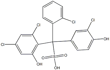 (2-Chlorophenyl)(3-chloro-4-hydroxyphenyl)(2,4-dichloro-6-hydroxyphenyl)methanesulfonic acid 结构式