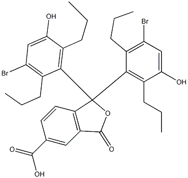 1,1-Bis(3-bromo-5-hydroxy-2,6-dipropylphenyl)-1,3-dihydro-3-oxoisobenzofuran-5-carboxylic acid 结构式