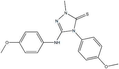 2-Methyl-4-(4-methoxyphenyl)-5-((4-methoxyphenyl)amino)-4H-1,2,4-triazole-3(2H)-thione 结构式