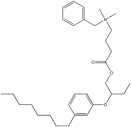 N,N-Dimethyl-N-benzyl-N-[3-[[2-(3-octylphenyloxy)butyl]oxycarbonyl]propyl]aminium 结构式