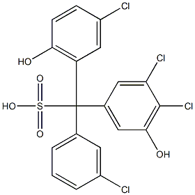 (3-Chlorophenyl)(3-chloro-6-hydroxyphenyl)(3,4-dichloro-5-hydroxyphenyl)methanesulfonic acid 结构式