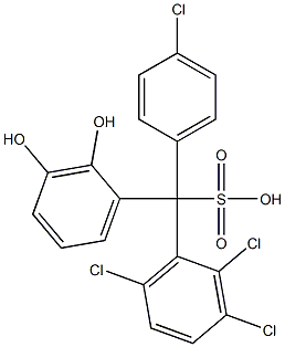 (4-Chlorophenyl)(2,3,6-trichlorophenyl)(2,3-dihydroxyphenyl)methanesulfonic acid 结构式