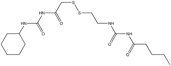 1-Pentanoyl-3-[2-[[(3-cyclohexylureido)carbonylmethyl]dithio]ethyl]urea 结构式