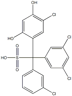 (3-Chlorophenyl)(3,5-dichlorophenyl)(5-chloro-2,4-dihydroxyphenyl)methanesulfonic acid 结构式