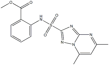 2-[5,7-Dimethyl[1,2,4]triazolo[1,5-a]pyrimidin-2-ylsulfonylamino]benzoic acid methyl ester 结构式