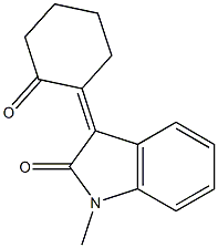 1-Methyl-2,3-dihydro-3-(2-oxocyclohexylidene)-1H-indol-2-one 结构式