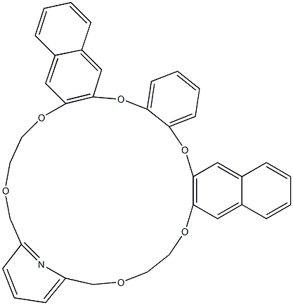 2,6-[[[[1,2-Phenylenebisoxybis(3,2-naphthalenediyl)]bisoxy]bisethylenebisoxy]bismethylene]pyridine 结构式