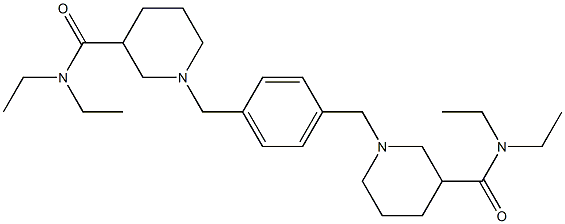 1,4-Phenylenebis[3-[(diethylamino)carbonyl]piperidinomethane] 结构式
