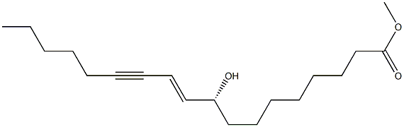 [E,R,(+)]-9-Hydroxy-10-octadecene-12-ynoic acid methyl ester 结构式