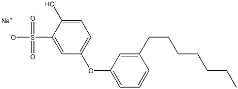 4-Hydroxy-3'-heptyl[oxybisbenzene]-3-sulfonic acid sodium salt 结构式