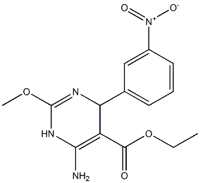 6-Amino-1,4-dihydro-2-methoxy-4-(3-nitrophenyl)pyrimidine-5-carboxylic acid ethyl ester 结构式