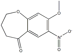 8-Methoxy-7-nitro-3,4-dihydro-1-benzoxepin-5(2H)-one 结构式