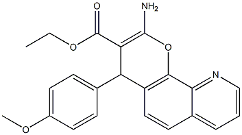 2-Amino-4-(4-methoxyphenyl)-4H-pyrano[3,2-h]quinoline-3-carboxylic acid ethyl ester 结构式