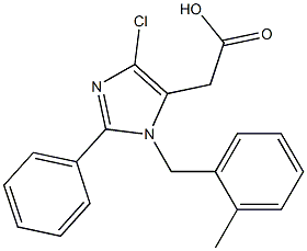 4-Chloro-1-(2-methylbenzyl)-2-(phenyl)-1H-imidazole-5-acetic acid 结构式