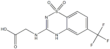 3-[(Carboxymethyl)amino]-6-(trifluoromethyl)-4H-1,2,4-benzothiadiazine 1,1-dioxide 结构式