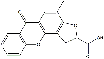 1,2-Dihydro-4-methyl-6-oxo-6H-furo[2,3-c]xanthene-2-carboxylic acid 结构式