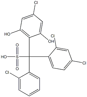 (2-Chlorophenyl)(2,4-dichlorophenyl)(4-chloro-2,6-dihydroxyphenyl)methanesulfonic acid 结构式