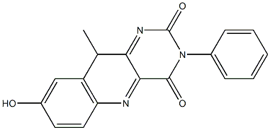 3-Phenyl-10-methyl-8-hydroxypyrimido[5,4-b]quinoline-2,4(3H,10H)-dione 结构式