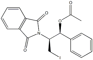 (1S,2S)-1-Acetoxy-1-phenyl-2-(1,3-dioxoisoindolin-2-yl)-3-iodopropane 结构式