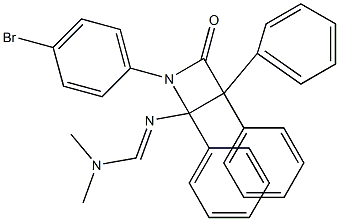 4-[[(Dimethylamino)methylene]amino]-3,3,4-triphenyl-1-(4-bromophenyl)azetidin-2-one 结构式