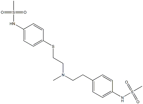 N-[4-[2-[N-Methyl-2-(4-methylsulfonylaminophenylthio)ethylamino]ethyl]phenyl]methanesulfonamide 结构式