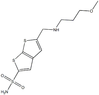 5-[(3-Methoxypropylamino)methyl]thieno[2,3-b]thiophene-2-sulfonamide 结构式