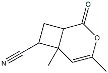 4,6-Dimethyl-2-oxo-3-oxabicyclo[4.2.0]oct-4-ene-7-carbonitrile 结构式