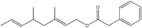 Phenylacetic acid 3,5-dimethyl-2,6-octadienyl ester 结构式