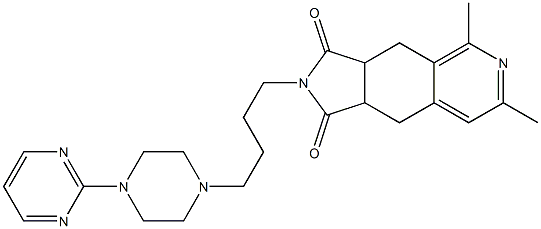 2-[4-[4-(2-Pyrimidinyl)-1-piperazinyl]butyl]-5,7-dimethyl-4,9-dihydro-2H-pyrrolo[3,4-g]isoquinoline-1,3(3aH,9aH)-dione 结构式