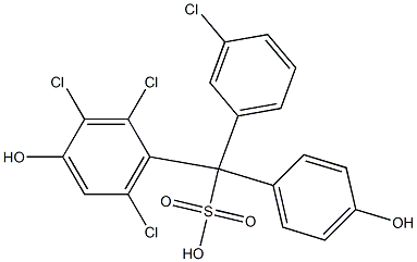 (3-Chlorophenyl)(2,3,6-trichloro-4-hydroxyphenyl)(4-hydroxyphenyl)methanesulfonic acid 结构式