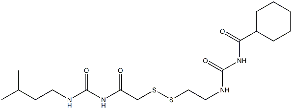 1-(Cyclohexylcarbonyl)-3-[2-[[(3-isopentylureido)carbonylmethyl]dithio]ethyl]urea 结构式