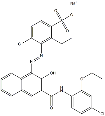 4-Chloro-2-ethyl-3-[[3-[[(4-chloro-2-ethoxyphenyl)amino]carbonyl]-2-hydroxy-1-naphtyl]azo]benzenesulfonic acid sodium salt 结构式