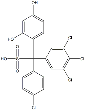 (4-Chlorophenyl)(3,4,5-trichlorophenyl)(2,4-dihydroxyphenyl)methanesulfonic acid 结构式