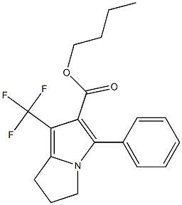 1-Trifluoromethyl-3-phenyl-6,7-dihydro-5H-pyrrolizine-2-carboxylic acid butyl ester 结构式