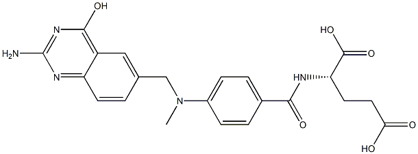 N-[p-[[(2-Amino-4-hydroxyquinazolin-6-yl)methyl](methyl)amino]benzoyl]-L-glutamic acid 结构式