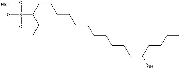 15-Hydroxynonadecane-3-sulfonic acid sodium salt 结构式