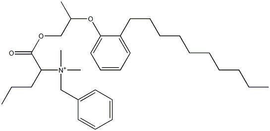 N,N-Dimethyl-N-benzyl-N-[1-[[2-(2-decylphenyloxy)propyl]oxycarbonyl]butyl]aminium 结构式