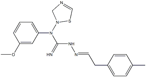 Dihydro-N-[(imino)[2-[2-(4-methylphenyl)ethylidene]hydrazino]methyl]-N-(3-methoxyphenyl)-1,2,4-thiadiazol-2(3H)-amine 结构式