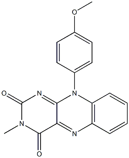 3-Methyl-10-[4-methoxyphenyl]pyrimido[4,5-b]quinoxaline-2,4(3H,10H)-dione 结构式