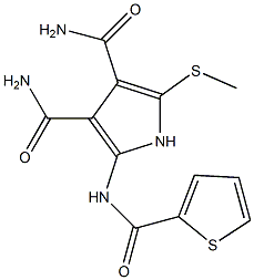 2-[(2-Thienylcarbonyl)amino]-5-[methylthio]-1H-pyrrole-3,4-dicarboxamide 结构式
