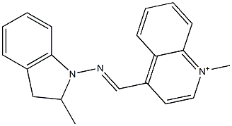 4-[[[(2,3-Dihydro-2-methyl-1H-indol)-1-yl]imino]methyl]-1-methylquinolinium 结构式