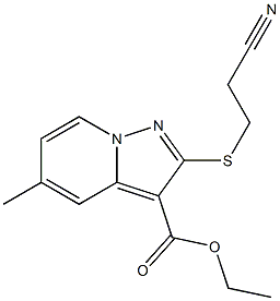 2-[(2-Cyanoethyl)thio]-5-methylpyrazolo[1,5-a]pyridine-3-carboxylic acid ethyl ester 结构式