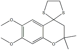 2,2-Dimethyl-6,7-dimethoxy-3,4-dihydrospiro[2H-1-benzopyran-4,2'-1,3-dithiolane] 结构式