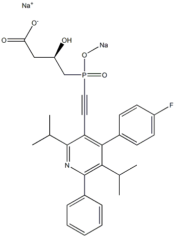 (3R)-4-[[[4-(4-Fluorophenyl)-2,5-diisopropyl-6-phenyl-3-pyridinyl]ethynyl]sodiooxyphosphinyl]-3-hydroxybutyric acid sodium salt 结构式