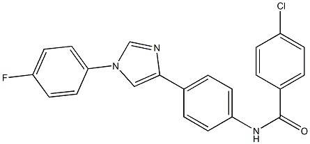 4-Chloro-N-[4-[1-[4-fluorophenyl]-1H-imidazol-4-yl]phenyl]benzamide 结构式